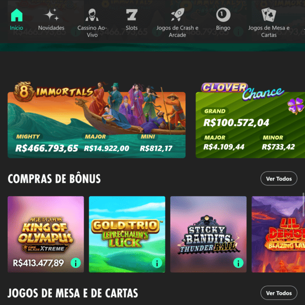 Jackpot do jogo 8 Immortals